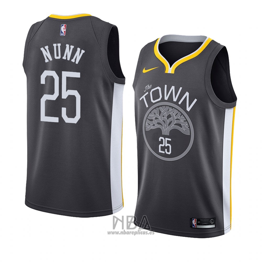 Camiseta Golden State Warriors Kendrick Nunn NO 25 Statement 2018 Negro